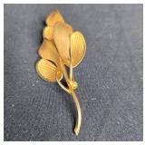 Gold-Filled Leaf Design Brooch Pin