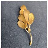 Gold-Filled Leaf Design Brooch Pin