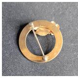 Krementz Gold Plated Floral Brooch with Rose and Leaves