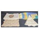 Vintage Handcrafted Crochet Items Collection - Blanket, Doilies, and Towels