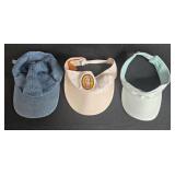 Lot of Assorted Caps and Visors - Includes Denim, White Visor, and Black Cap