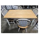 Farmhouse Style Dining Table with 4 Wooden Chairs