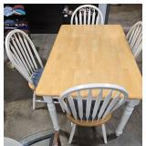 Farmhouse Style Dining Table with 4 Wooden Chairs
