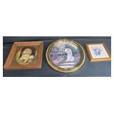 Vintage Framed Art Collection - 3 Pieces including Floral and Animal Themes