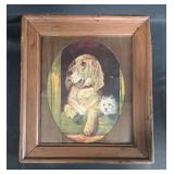 Vintage Framed Art Collection - 3 Pieces including Floral and Animal Themes