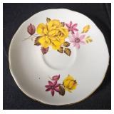 Set of Vintage Floral Bone China Cups and Plates from Various Makers