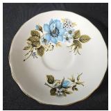 Set of Vintage Floral Bone China Cups and Plates from Various Makers