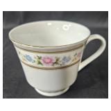 Set of Vintage Floral Bone China Cups and Plates from Various Makers