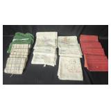Lot of Vintage Embroidered Dish Towels with Weekday Themes
