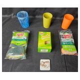 Set of Scotch-Brite Cleaning Products and Assorted Cups