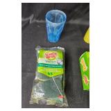 Set of Scotch-Brite Cleaning Products and Assorted Cups