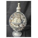 Decorative Metal Orb with Assorted Natural Elements