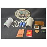 Collection of Vintage Items Including Memo Books, Mirror, and Accessories