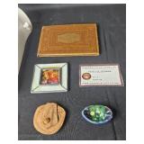 Collection of Vintage Items Including Memo Books, Mirror, and Accessories