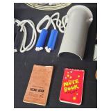 Collection of Vintage Items Including Memo Books, Mirror, and Accessories