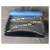 Blue Expanding File Organizer with Handle and Multiple Dividers
