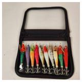 10 Fishing Lures In A Case Ready to go Fishing