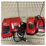 Lot Of Two Milwaukee M12 M18 Battery Charger Tested Work