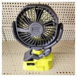 Ryobi Clip On Fan PCF02 TOOL ONLY Tested Works Great Condition