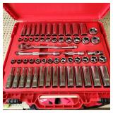 New Open Box Milwaukee 56pc 3/8" Drive Socket Set SAE/Metric 48-22-9008