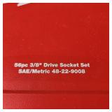 New Open Box Milwaukee 56pc 3/8" Drive Socket Set SAE/Metric 48-22-9008