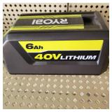 Ryobi 6Ah 40V Lithium Battery OP40605VNM Tested Works Excellent Condition