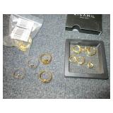 2- 4pk Rings, 3 pr Earrings...