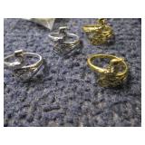 2- 4pk Rings, 3 pr Earrings...