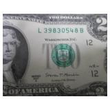 4 Uncirculated, Sequential $2 Bills...