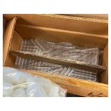 ASSORTED BOX LOT - Bottles, Plastic Beakers, Culture Tubes, Test tubes, Pipetes