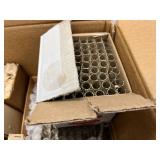 ASSORTED BOX LOT - Clamps, Test Tubes, Burner, Varnish Bottles, Centrifuge Tubes, Snap Cap Vials
