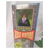 Jesse Ventura doll and talking parrot