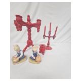 Candle holders and Denim Days figures
