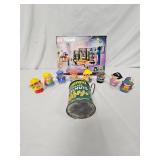 Lego, Fischer Price, and Emeral Walnut tin