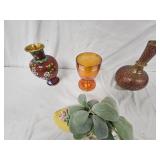McCoy Planter and asst glassware