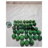 Green Agate Swirl Marbles