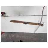 Vintage Crossbow and Fishing Pole