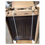 Glacier Bay Delridge 25 in. Single Sink Chocolate Bath Vanity with Caramel Cultured Marble Top (Assembled)  Customer Returns See Pictures