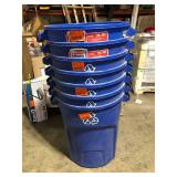 Lot of Rubbermaid Roughneck 32 Gal. Vented Outdoor Recycling Bin  Customer Returns See Pictures