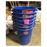 Lot of Rubbermaid Roughneck 32 Gal. Vented Outdoor Recycling Bin  Customer Returns See Pictures