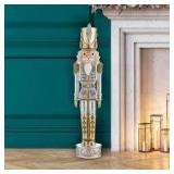 37 in. Gold and Silver Christmas Nutcracker by Haute Decor    Customer Returns See Pictures