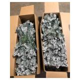 Lot of Best Choice Products 7.5 ft. Pre-Lit Incandescent Flocked Artificial Christmas Tree with 550 Warm White Lights  Missing Base  Customer Returns See Pictures