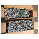 Lot of Best Choice Products 7.5 ft. Pre-Lit Incandescent Flocked Artificial Christmas Tree with 550 Warm White Lights  Missing Base  Customer Returns See Pictures