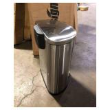 StyleWell SW 13 gal. Stainless Steel Step-On Trash Can D-Shaped   Customer Returns See Pictures