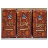 (3) Caribou Coffee | Pumpkin Love - A Pumpkin Flavored Coffee - Medium Roast | Ground - 11 oz Bags