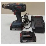 Bosch Hammer Drill / Driver Kit | (1) Bosch Hammer Drill / Driver (2) Bosch Batteries 18V (1) Bosch 18V Charger (1) Bosch Carrying Bag (Holds Kit)