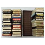 Collection of Vintage 8 Track Tapes & (1) Carry Case (See Photo)
