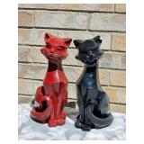 Vintage MCM Cubist Siamese Cat Pair *Chipped*