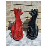 Vintage MCM Cubist Siamese Cat Pair *Chipped*