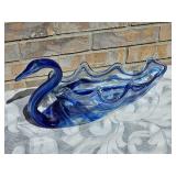 Glass Blown Blue Swan